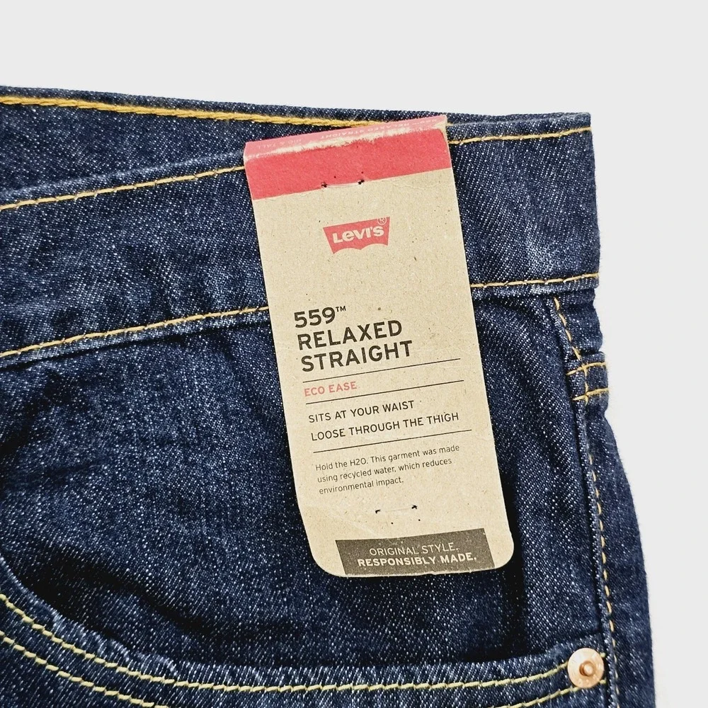NEW Levis 559 Mens 52W 32L Relaxed‎ Straight Fit Jeans Big & Tall Stretch